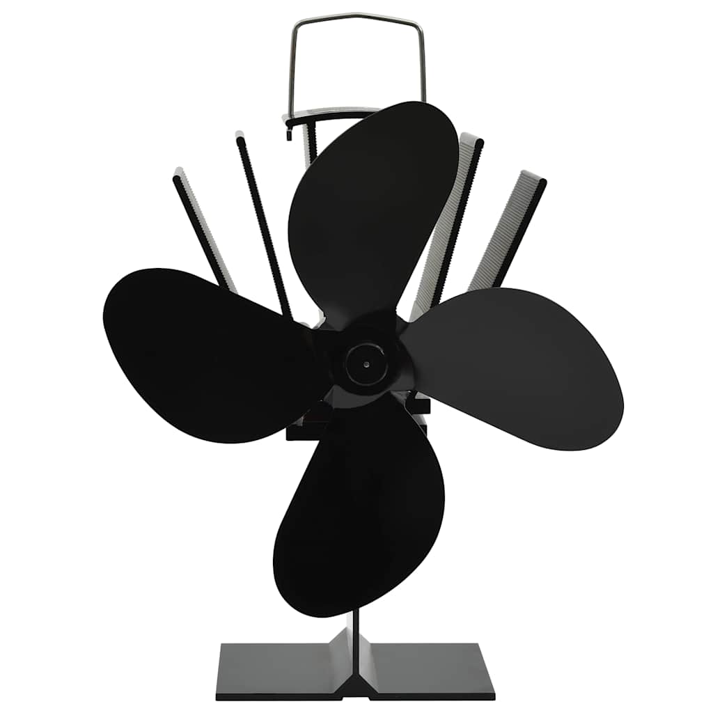 51241 vidaXL Heat Powered Stove Fan 4 Blades Black 3