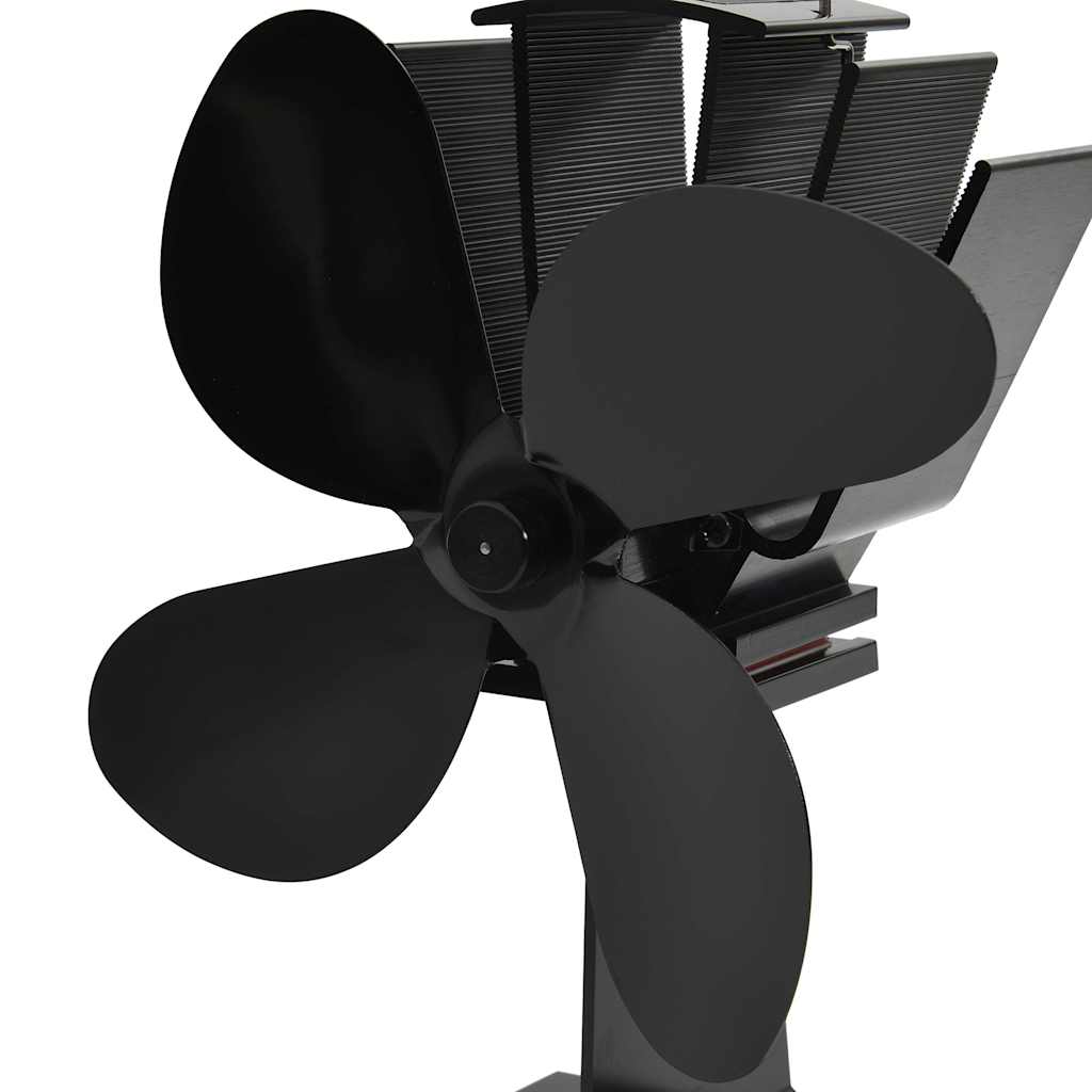 51241 vidaXL Heat Powered Stove Fan 4 Blades Black 4