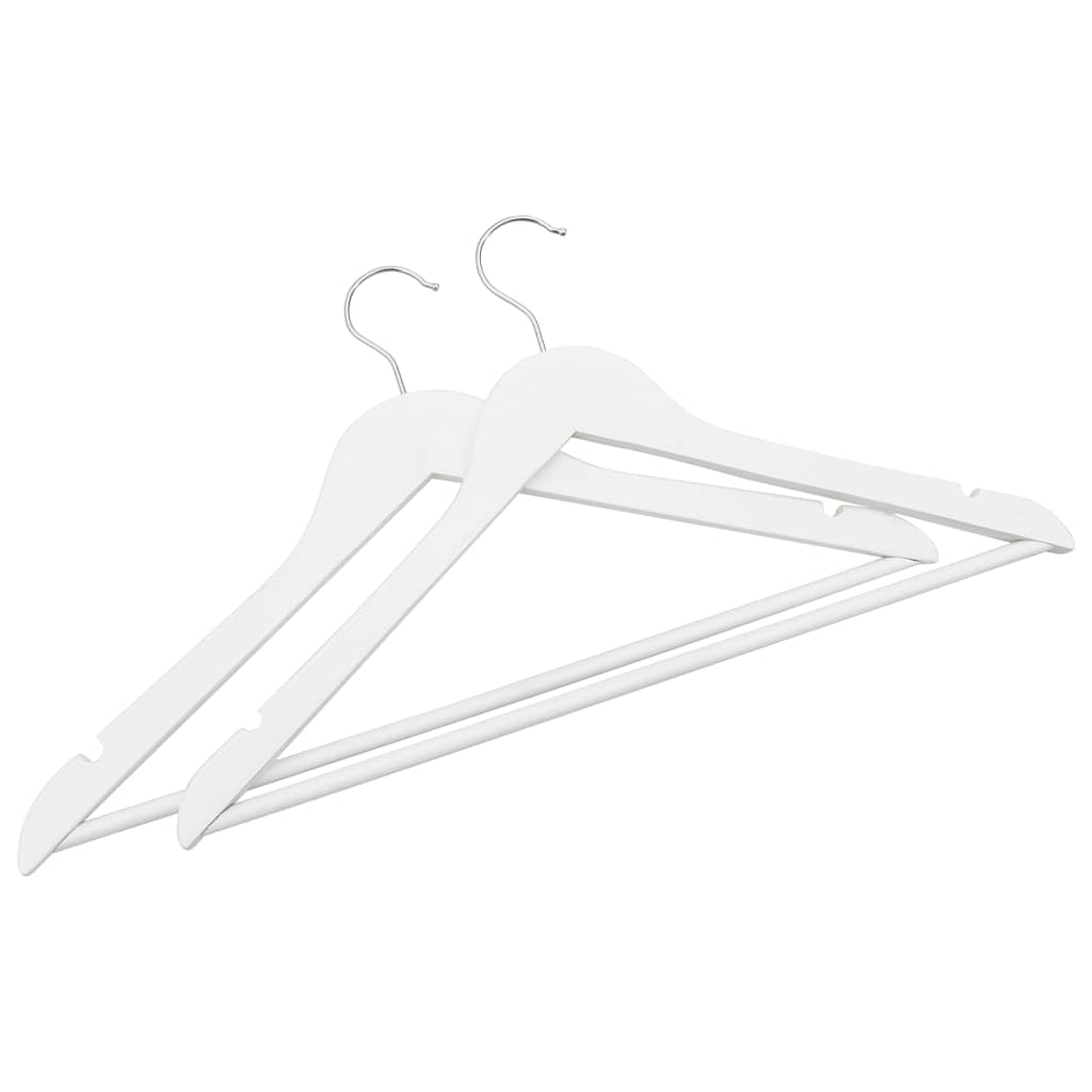 vidaXL Hanger | Set of 50 | White | Hardwood, Metal | Standard | Non-slip 4