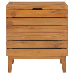 vidaXL Laundry Basket 40x30x45 cm Solid Teak Wood 2