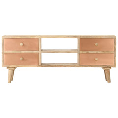 vidaXL TV Cabinet | Natural wood with copper accents | Solid Mango Wood | Medium 2
