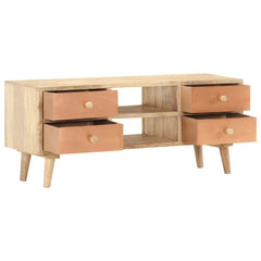 vidaXL TV Cabinet | Natural wood with copper accents | Solid Mango Wood | Medium 3