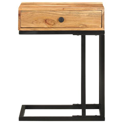 vidaXL Side Table | Natural Wood | Solid Acacia Wood, Powder-Coated Steel 3