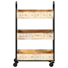 289093 vidaXL 3-Tier Kitchen Trolley 46x30x76 cm Solid Mango Wood 2