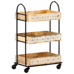 289093 vidaXL 3-Tier Kitchen Trolley 46x30x76 cm Solid Mango Wood 4