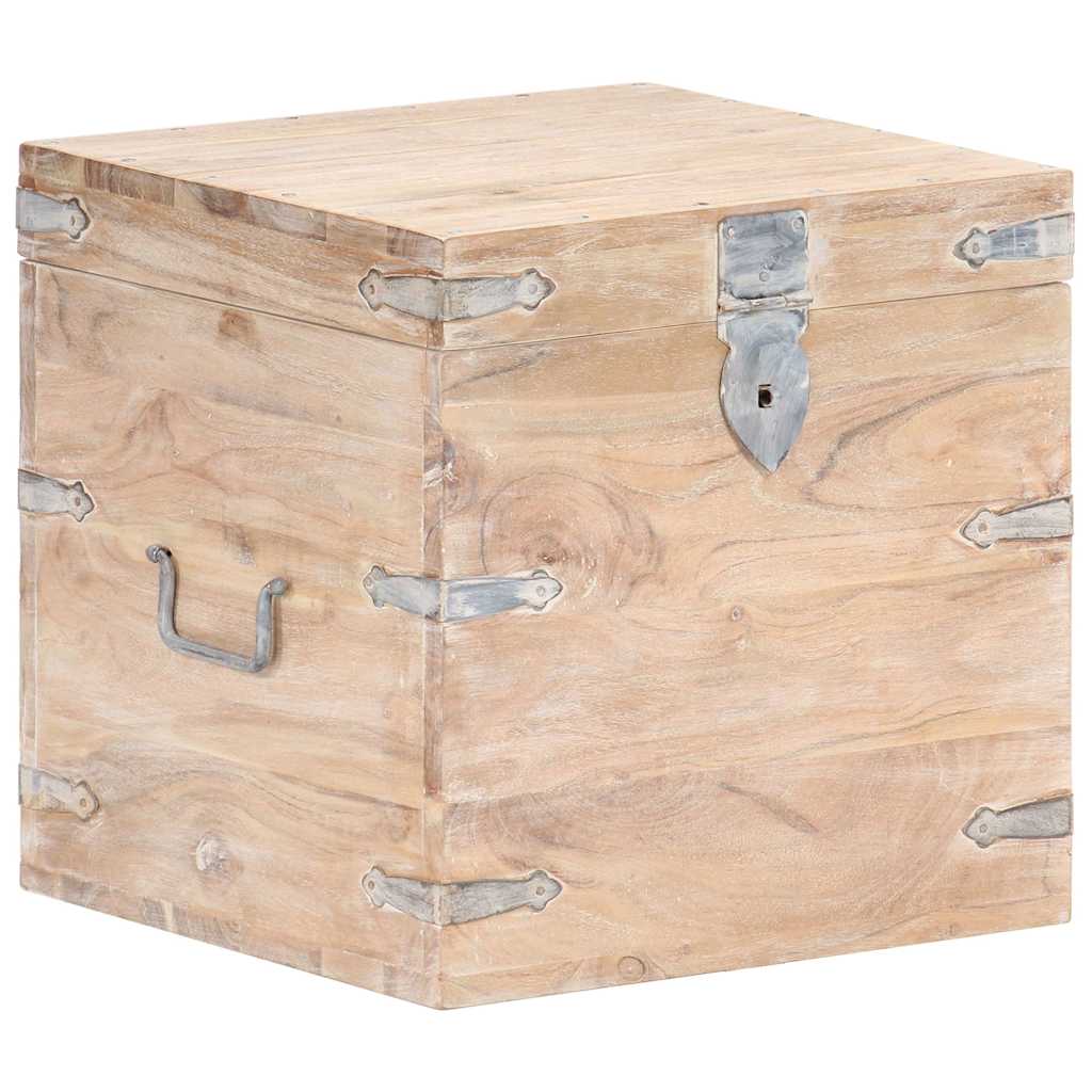 Chest 40x40x40 cm Solid Acacia Wood Light brown 40 cm