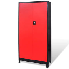 vidaXL Tool Cabinet with Tool Chest Steel 90x40x180 cm Red and Black 3
