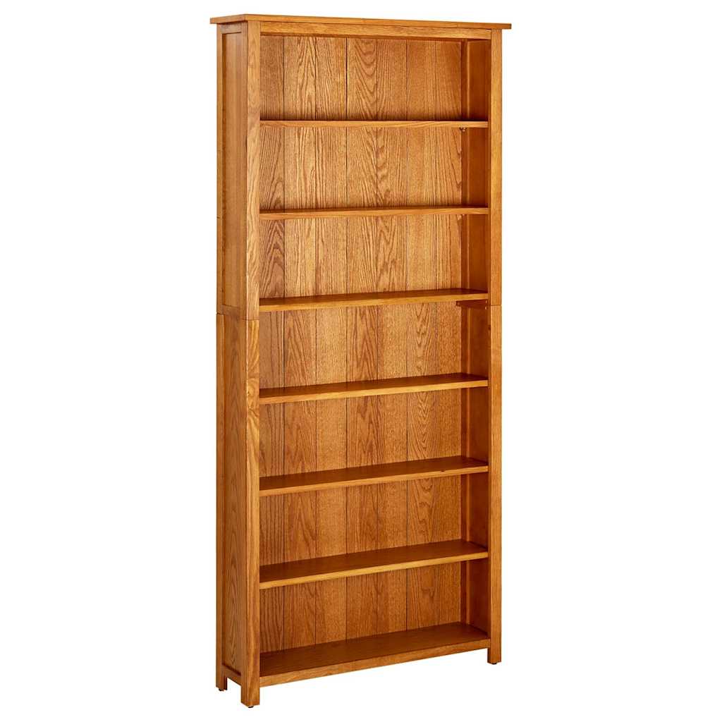 7-Tier Bookcase Solid Oak Wood 90 cm 200 cm 22.5 cm