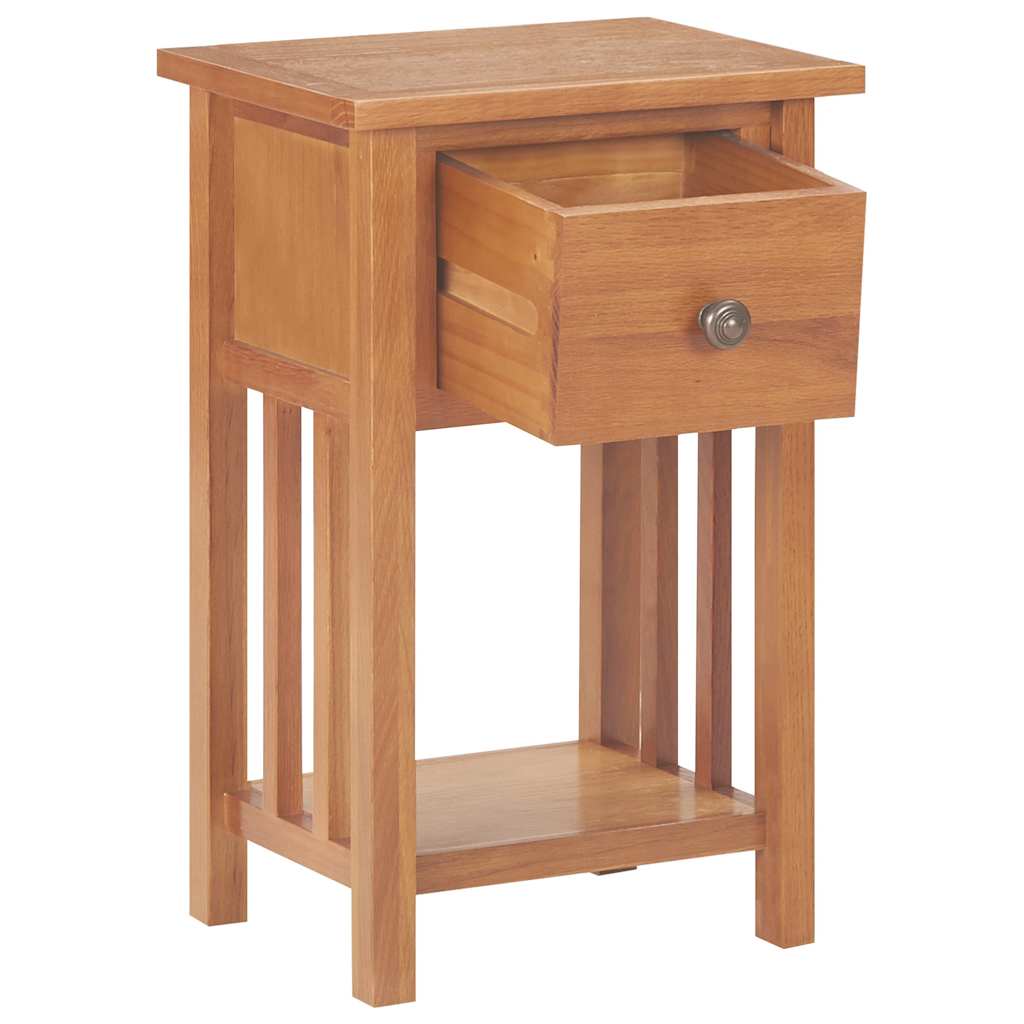 289182 vidaXL Magazine Table with Drawer 35x27x55 cm Solid Oak Wood 2