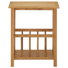 vidaXL Magazine Table | Natural Oak | Solid Oak Wood, MDF | Compact 2