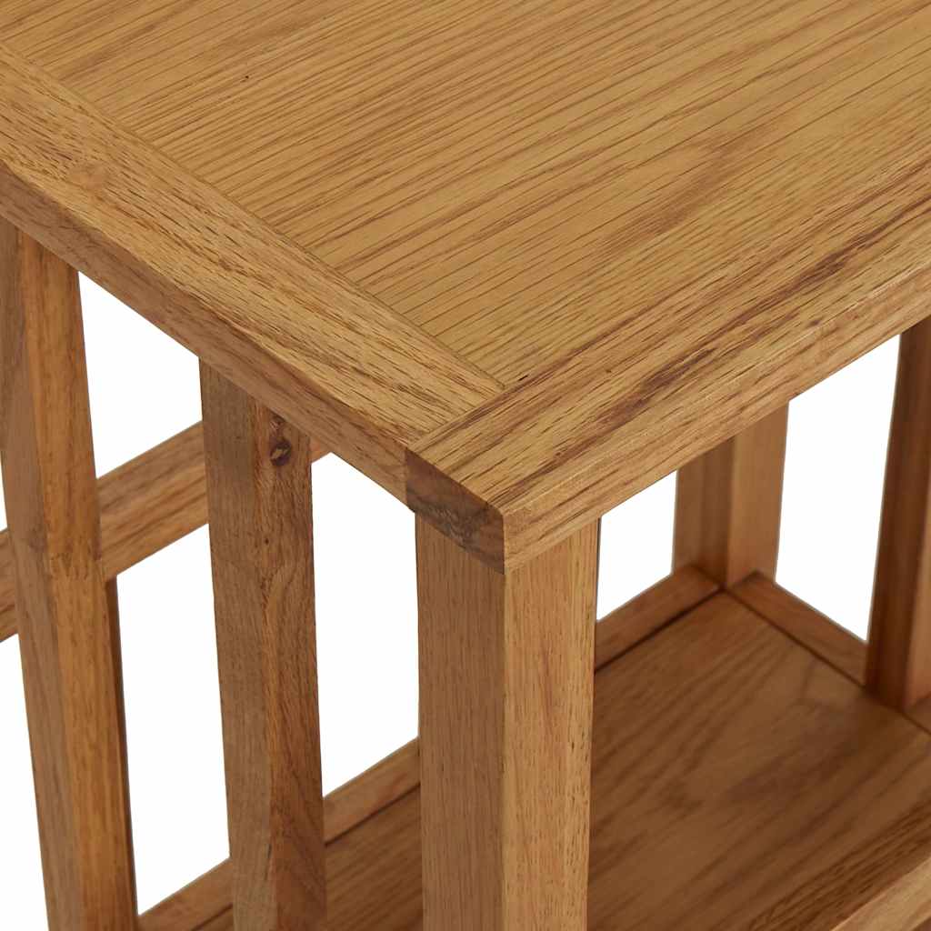 vidaXL Magazine Table | Natural Oak | Solid Oak Wood, MDF | Compact 5