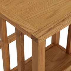 vidaXL Magazine Table | Natural Oak | Solid Oak Wood, MDF | Compact 5