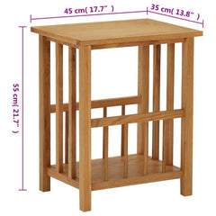 vidaXL Magazine Table | Natural Oak | Solid Oak Wood, MDF | Compact 6