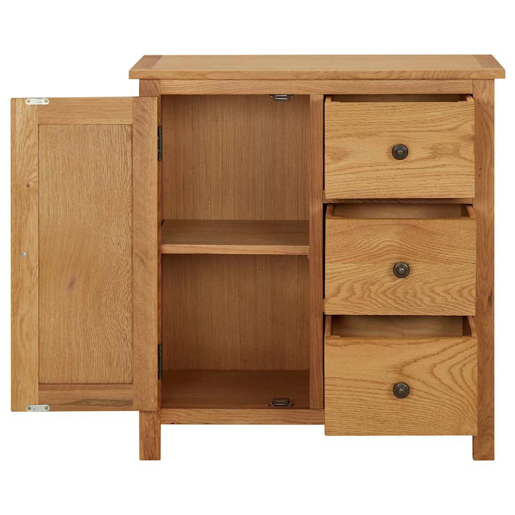289188 vidaXL Cupboard 70x35x75 cm Solid Oak Wood 3