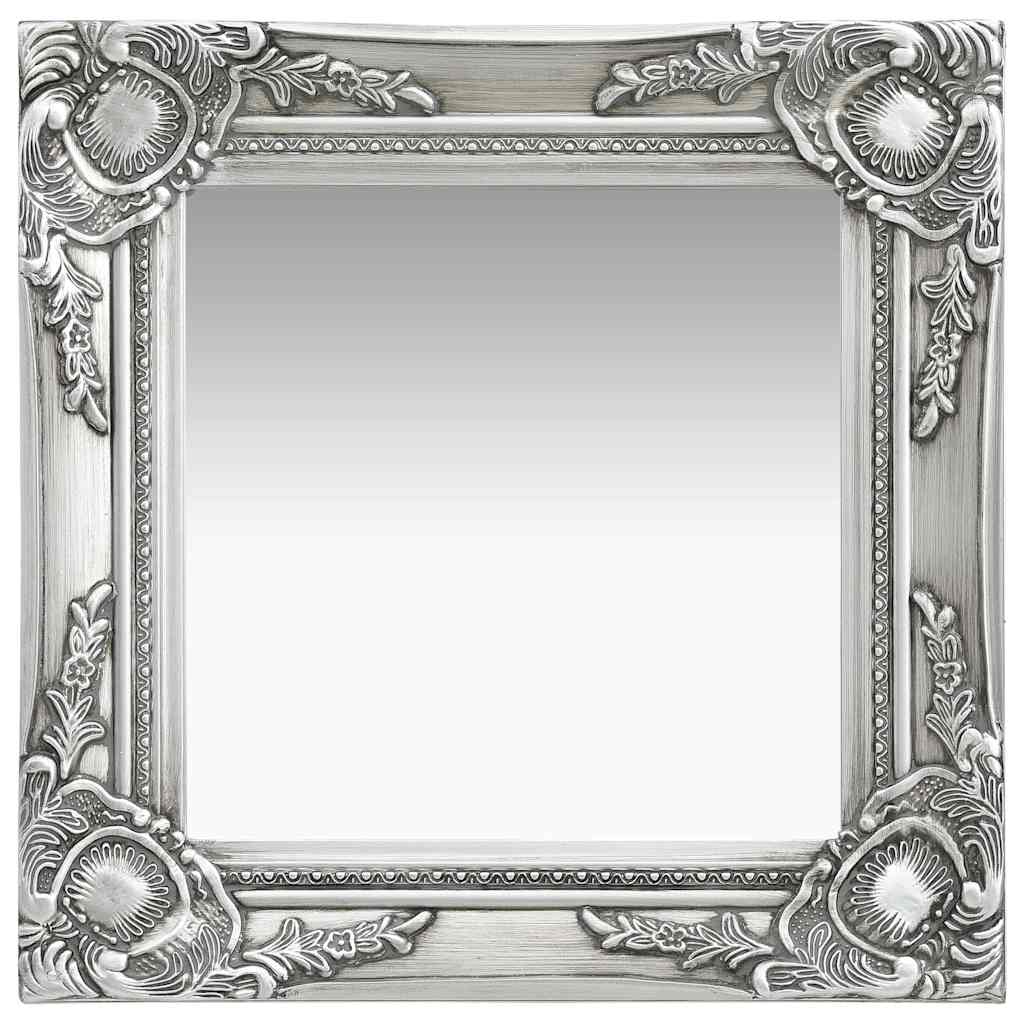 vidaXL Wall Mirror | Silver | Wood, Glass, Engineered wood | 40 x 40 cm 1