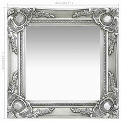 vidaXL Wall Mirror | Silver | Wood, Glass, Engineered wood | 40 x 40 cm 5