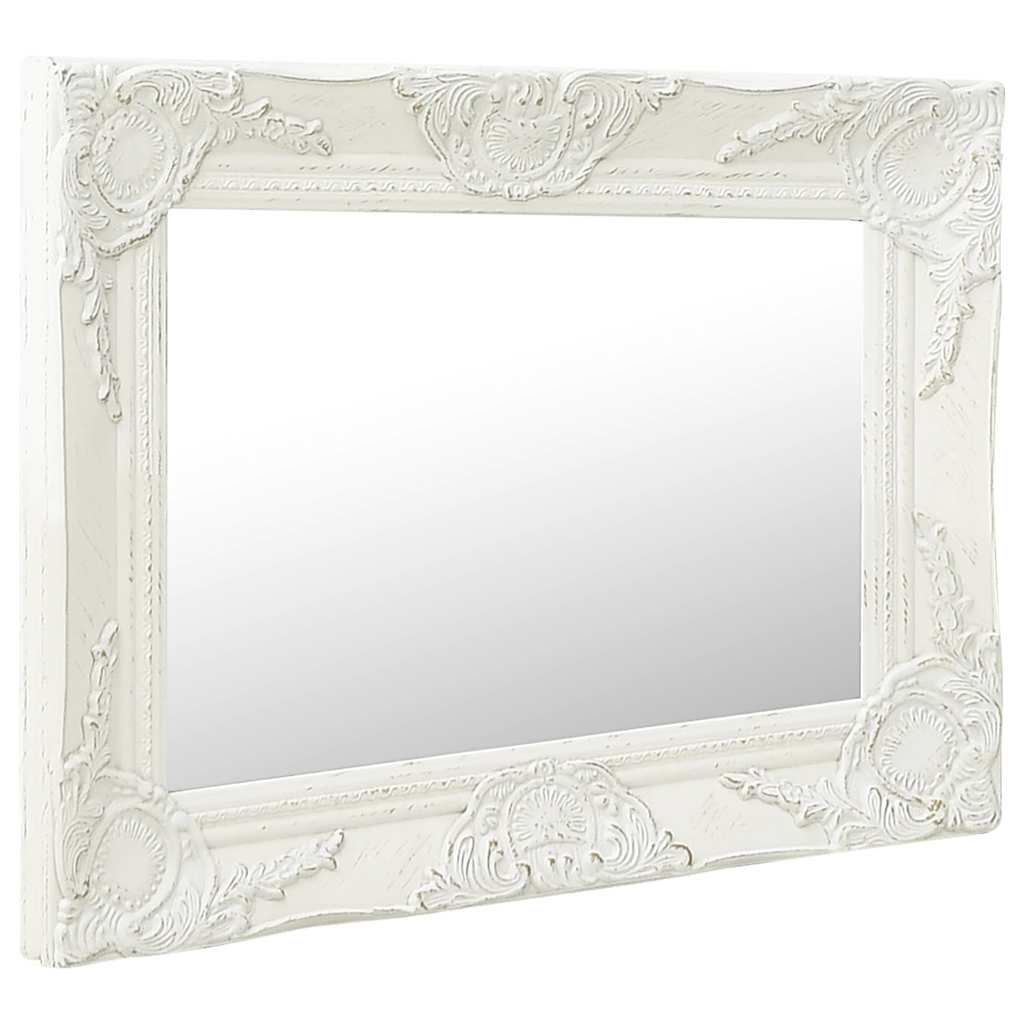 vidaXL Wall Mirror | White | Wood, glass, engineered wood | 50x40 cm 2