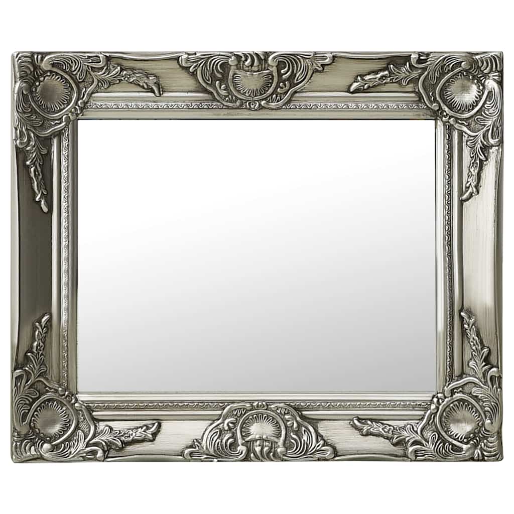 vidaXL Wall Mirror | Silver | Wood, glass, engineered wood | 50 x 40 cm 1