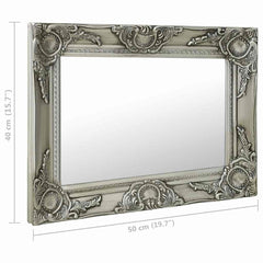 vidaXL Wall Mirror | Silver | Wood, glass, engineered wood | 50 x 40 cm 6
