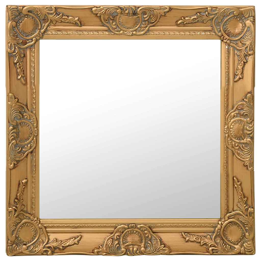 vidaXL Wall Mirror | Gold | Wood, glass, engineered wood | Medium 1