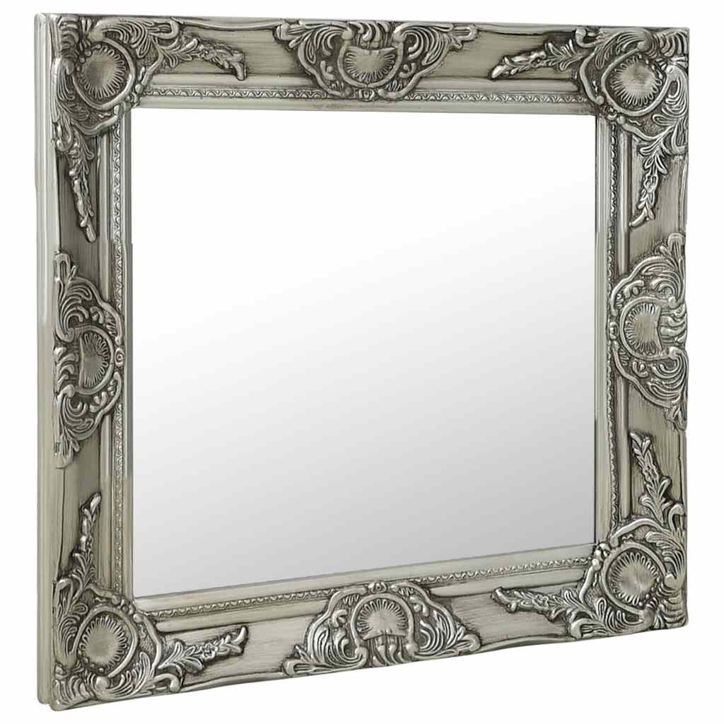 vidaXL Wall Mirror | Silver | Wood, glass and engineered wood | 50 cm x 50 cm 2