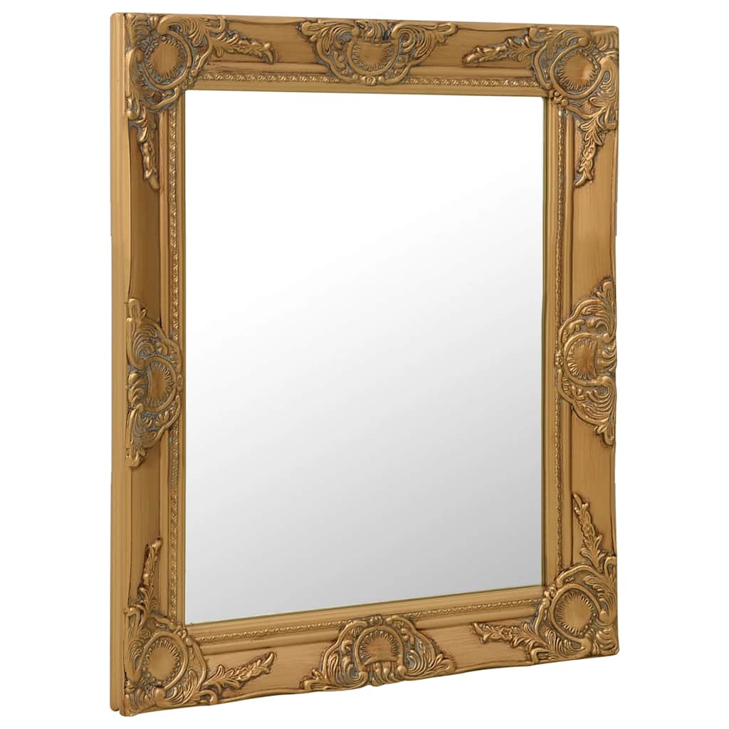 vidaXL Wall Mirror | Gold | Wood, glass, engineered wood | 50x60 cm | Mirror 2