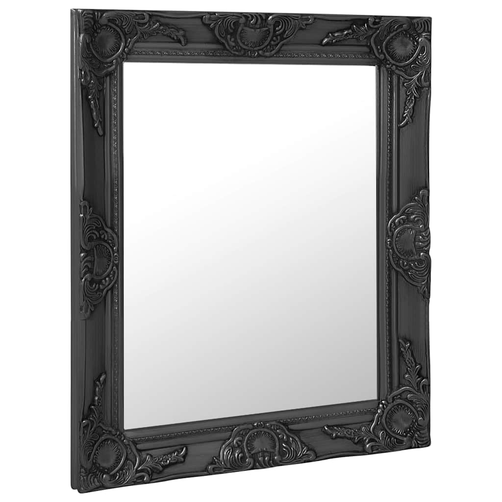 vidaXL Wall Mirror | Black | Wood, glass, engineered wood | 50x60 cm | Mirror 2