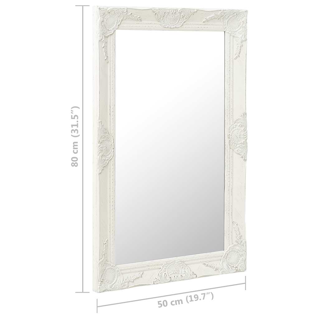 vidaXL Wall Mirror | White | Wood, glass, engineered wood | 50 x 80 cm 5