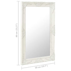 vidaXL Wall Mirror | White | Wood, glass, engineered wood | 50 x 80 cm 5
