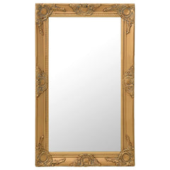 Wall Mirror Baroque Style Width 50 cm Gold 80 cm