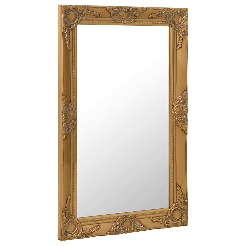vidaXL Wall Mirror | Gold | Wood, glass, engineered wood | 50 x 80 cm 2