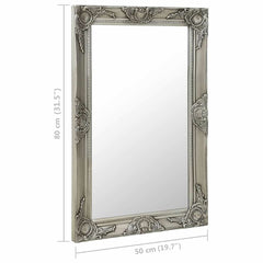 vidaXL Wall Mirror | Silver | Wood, glass, engineered wood | Medium 6