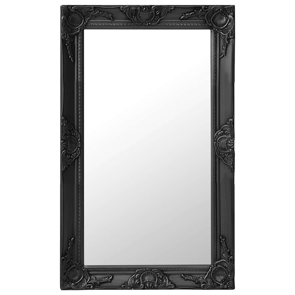 Wall Mirror Baroque Style Width 50 cm Black 80 cm