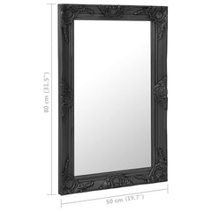 vidaXL Wall Mirror | Black | Wood, Glass, Engineered Wood | 50x80 cm 6