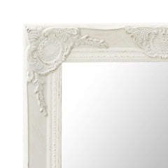 vidaXL Wall Mirror | White | Wood, Glass, Engineered Wood | 60x40 cm 4