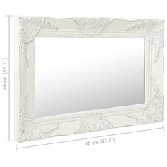 vidaXL Wall Mirror | White | Wood, Glass, Engineered Wood | 60x40 cm 6