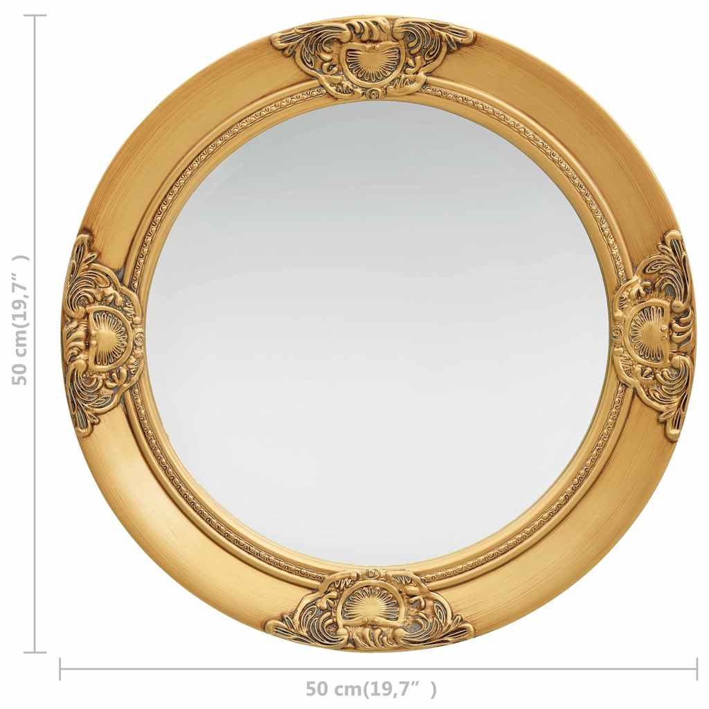 vidaXL Wall Mirror | Gold | Wood, glass, engineered wood | 50 cm diameter 5