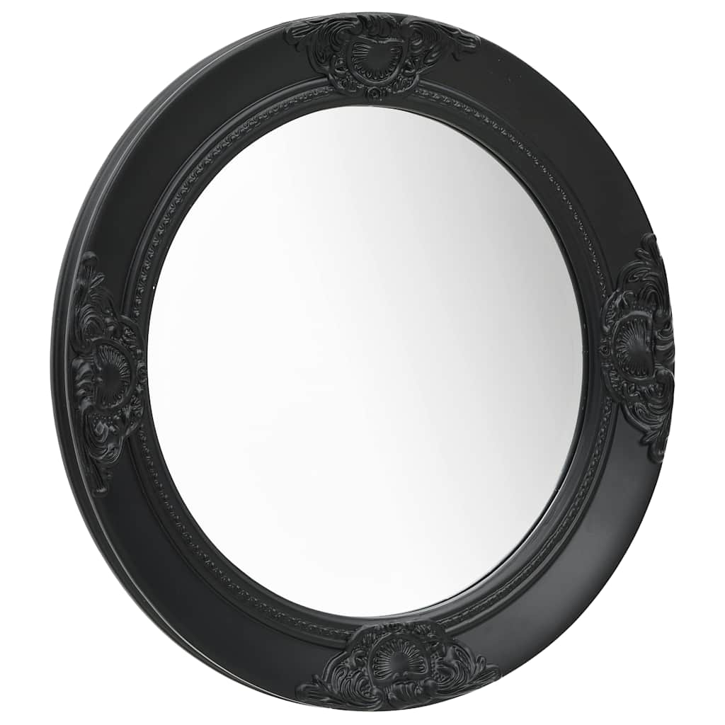 vidaXL Wall Mirror | Black | Wood, glass, engineered wood | Medium 1