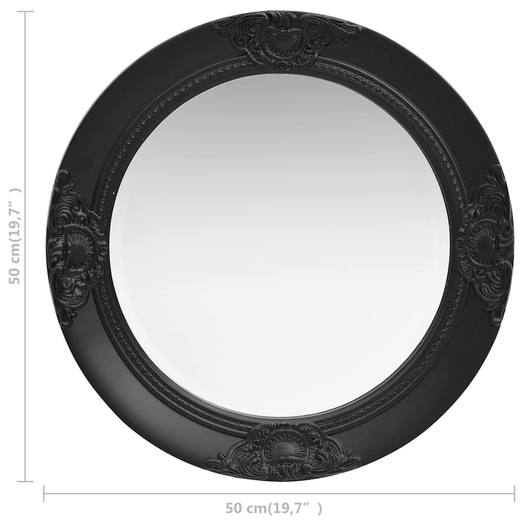 vidaXL Wall Mirror | Black | Wood, glass, engineered wood | Medium 5