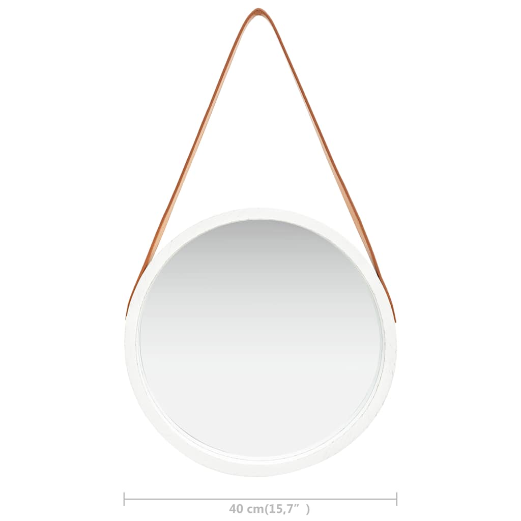 vidaXL Wall Mirror | White and brown 6