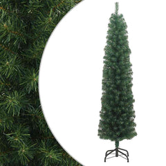 vidaXL Slim Artificial Christmas Tree with Stand Green 180 cm PVC 2