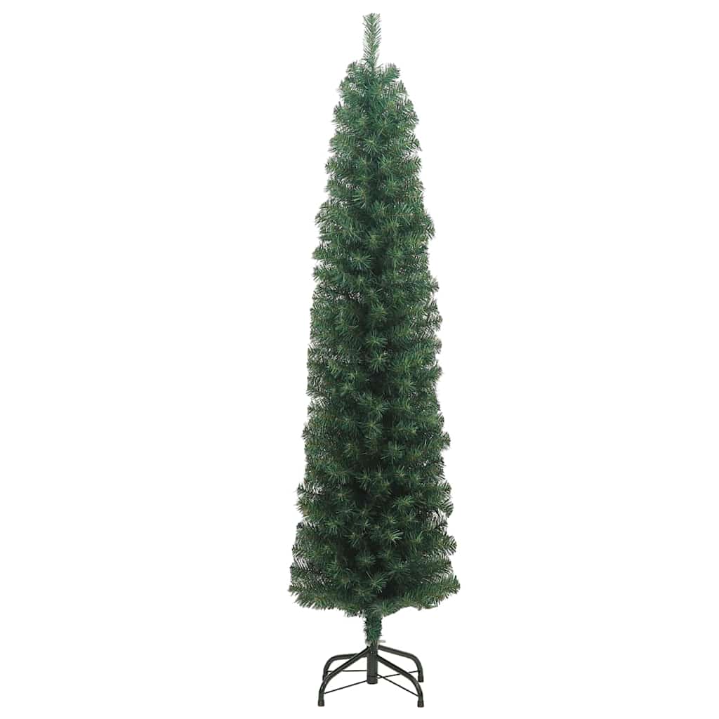 vidaXL Slim Artificial Christmas Tree with Stand Green 180 cm PVC 3