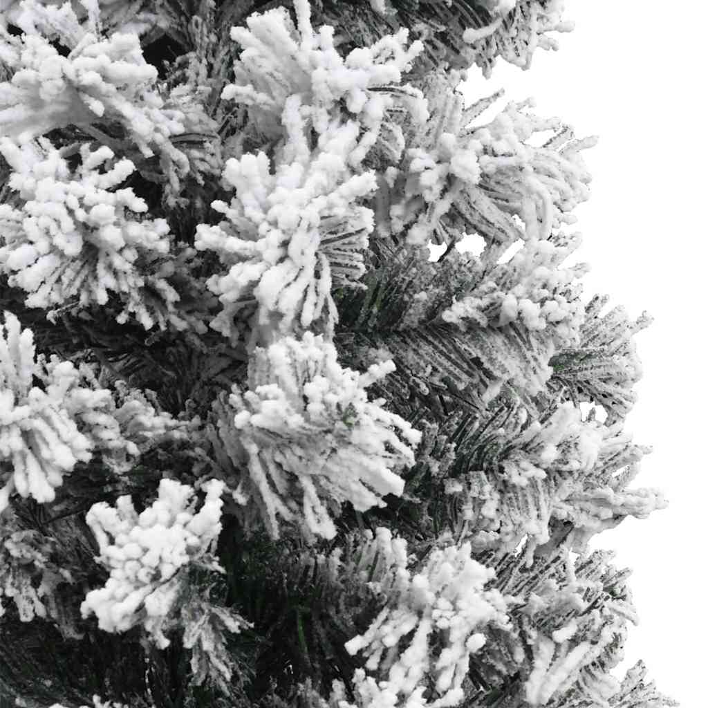 vidaXL Slim Artificial Christmas Tree with Flocked Snow Green 180 cm PVC 5
