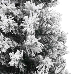 vidaXL Slim Artificial Christmas Tree with Flocked Snow Green 180 cm PVC 5