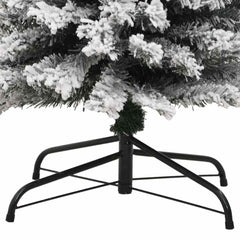 vidaXL Slim Artificial Christmas Tree with Flocked Snow Green 180 cm PVC 6
