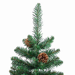 vidaXL Slim Christmas Tree with Real Wood and Cones Green 180 cm PVC 4