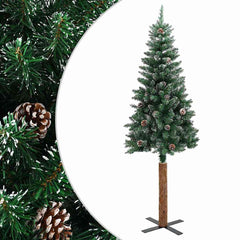 vidaXL Christmas Tree | Green | PVC, pine wood, powder-coated steel | Slim 2