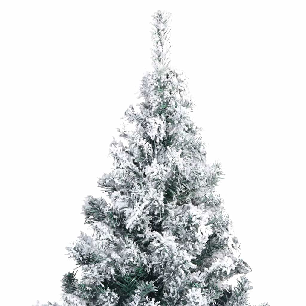 vidaXL Artificial Christmas Tree with Flocked Snow Green 180 cm PVC 3