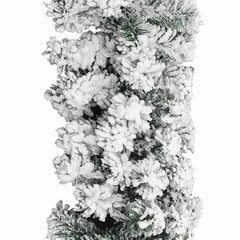 vidaXL Christmas Garland with Flocked Snow Green 10 m PVC 3