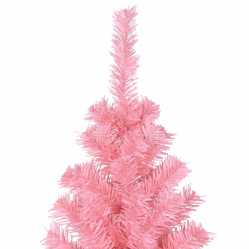 vidaXL Artificial Christmas Tree with Stand Pink 210 cm PVC 4